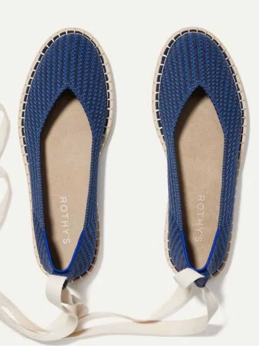 Rothy's Blue Knit Espadrille Ballet Flat